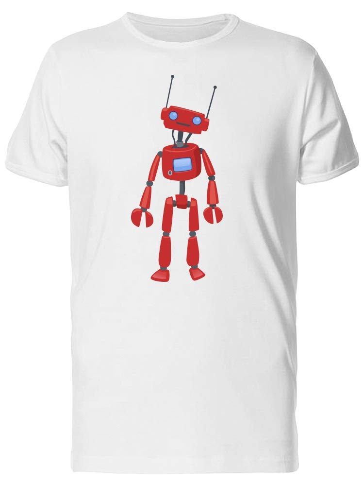 Red Humanoid Robot Graphic T-Shirt for Men - Cool Sci-Fi Design, Comfortable Cotton Tee - Perfect for Casual Wear, Cosplay, and Tech Enthusiasts