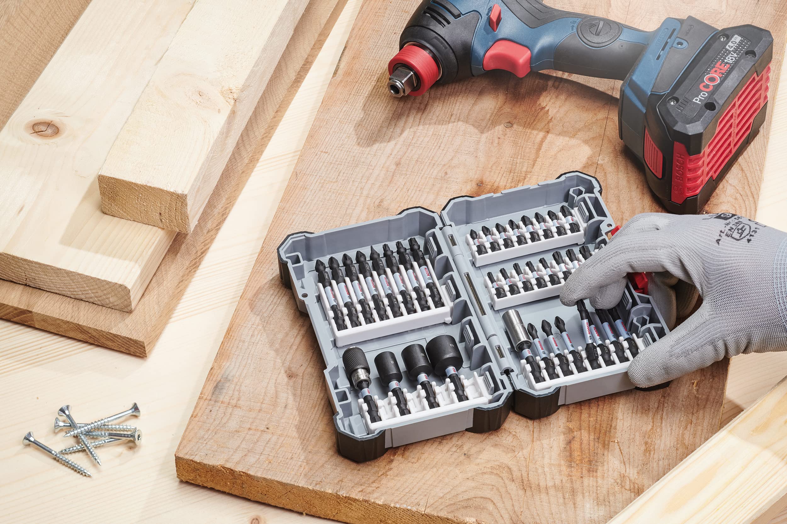 Bosch Professional 8pcs. Torx Double Screwdriver Bit Set - Impact Control, 8 x T25-T25 Bits, 65mm Length, Pick and Click, Ideal for Impact Drills and DIY Projects