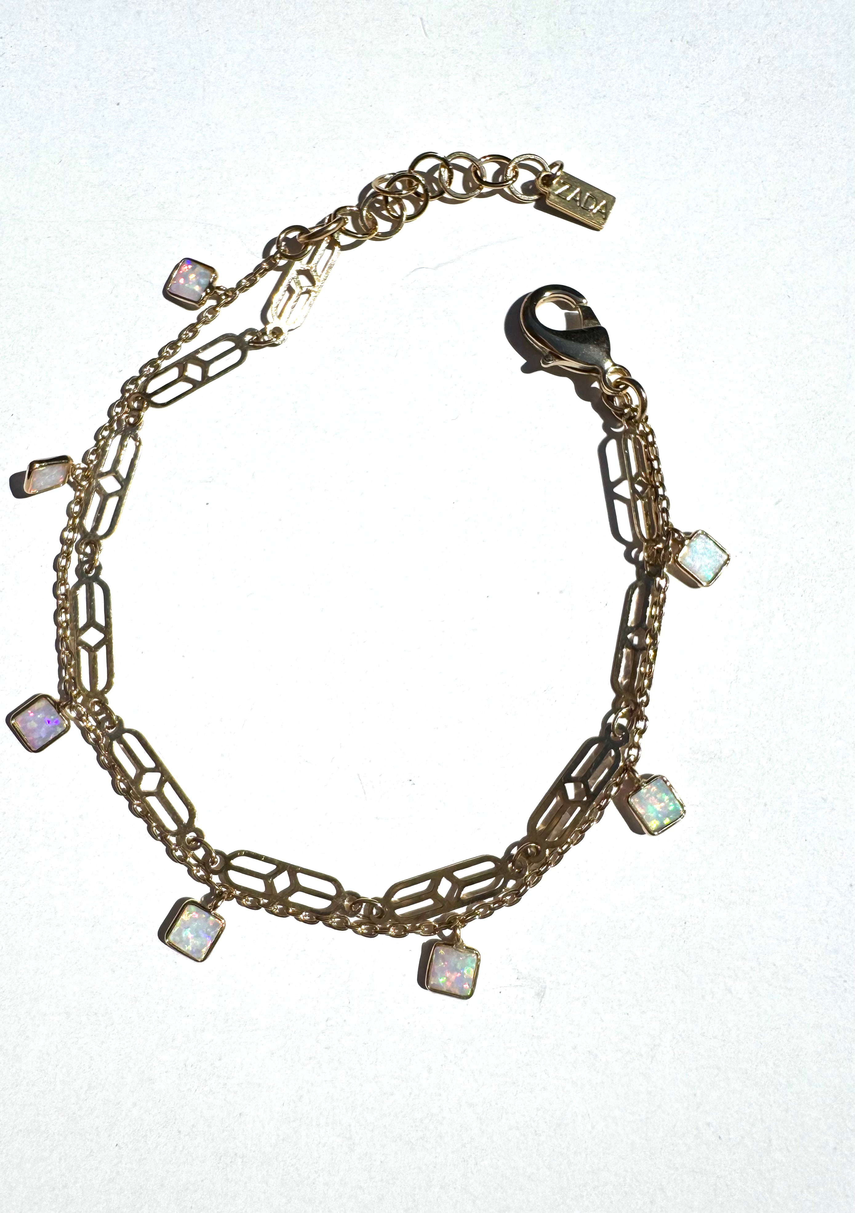 Simulated Opal Bracelet for Women - Elegant & Affordable Fake Opal Jewelry Gift for Her - Perfect for Parties, Weddings & Everyday Wear
