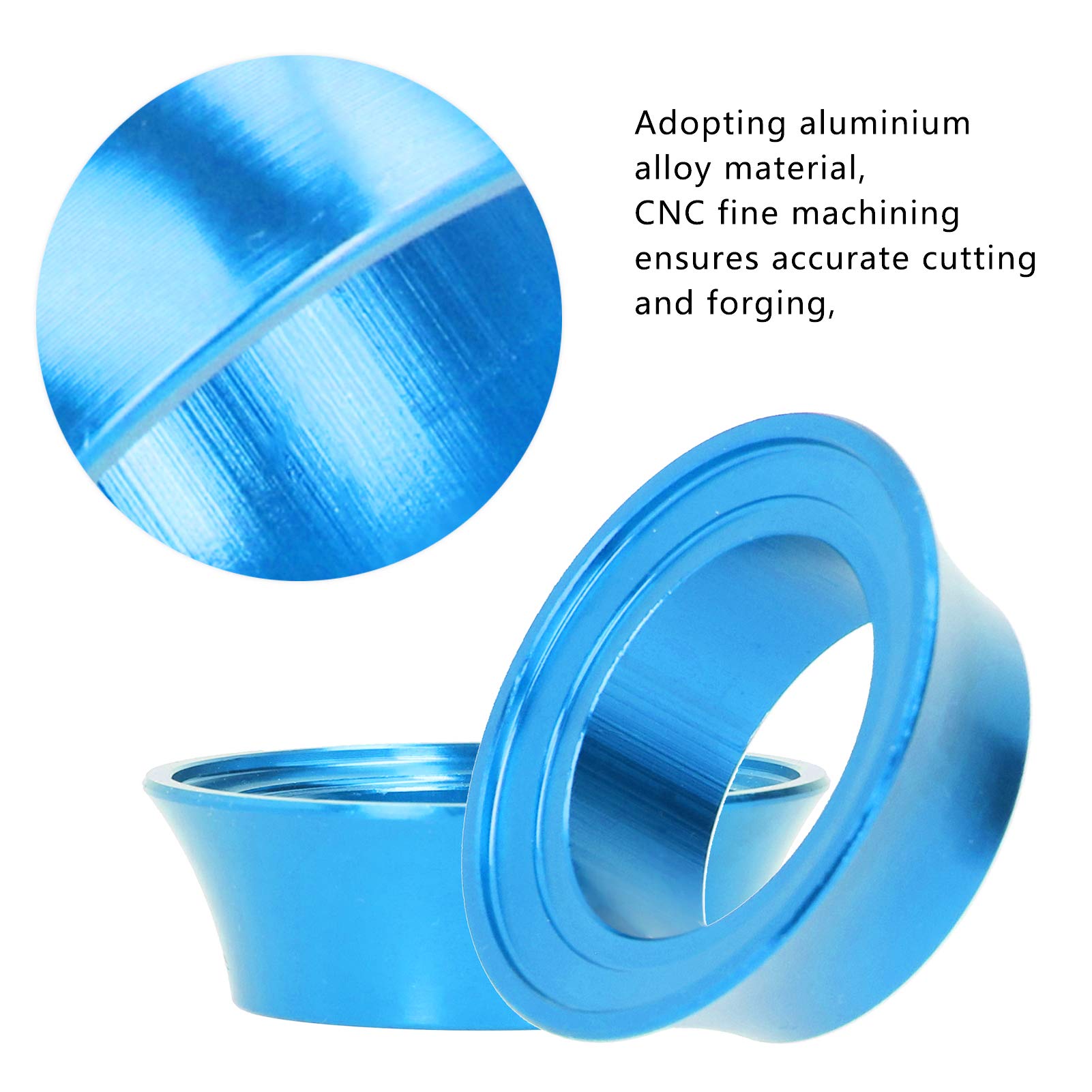 2Pcs CNC Aluminum Alloy Headset Spacer Washer Set - Conical Stem Spacers for Bicycle Front Fork (Blue) | Bike Repair & Maintenance Accessories | Perfect for MTB, Road & Hybrid Bikes