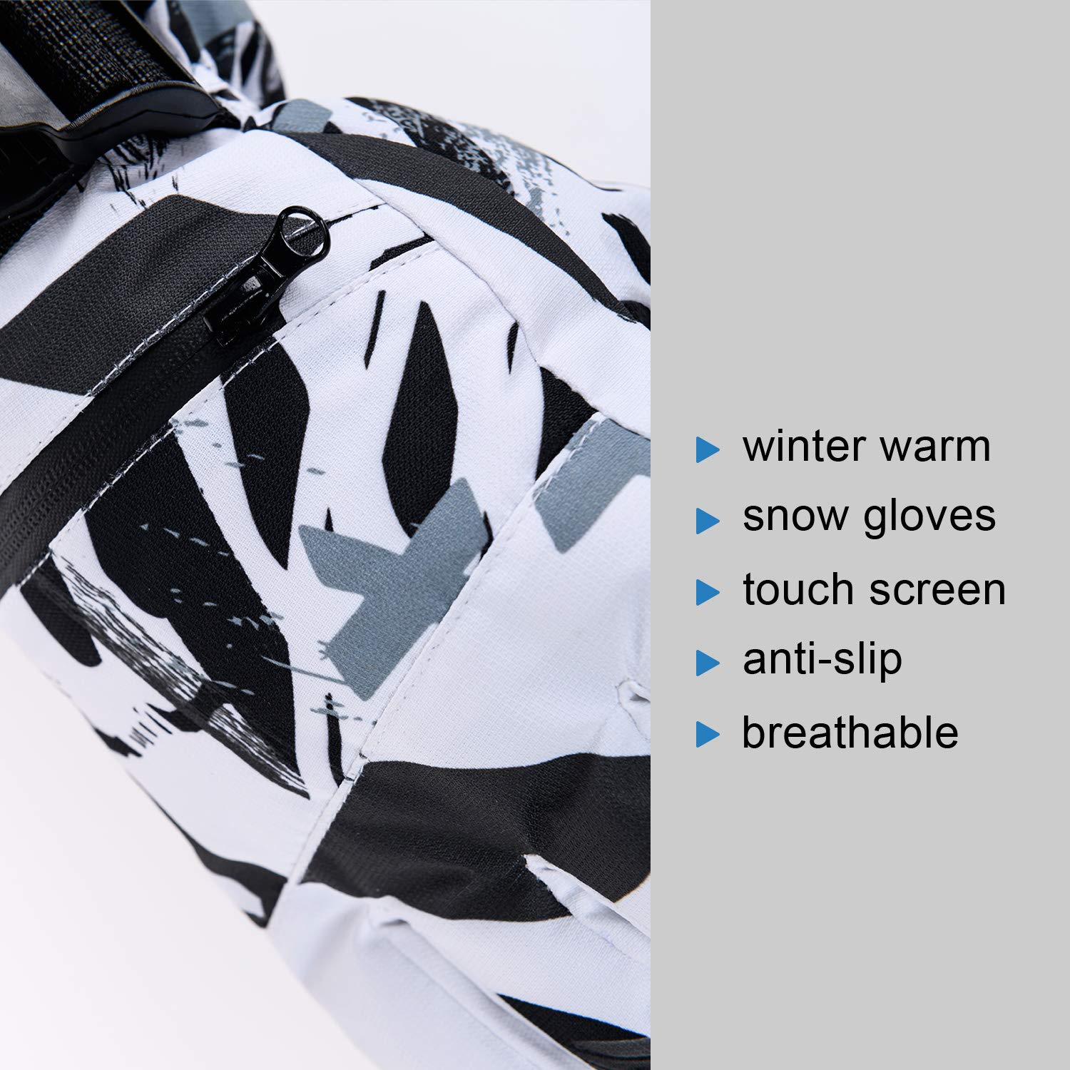 Waterproof Touchscreen Ski Gloves for Men & Women - Winter Snow Gloves for Hiking, Skiing & Motorcycle Riding - Warm Cold Weather Gloves for Outdoor Activities