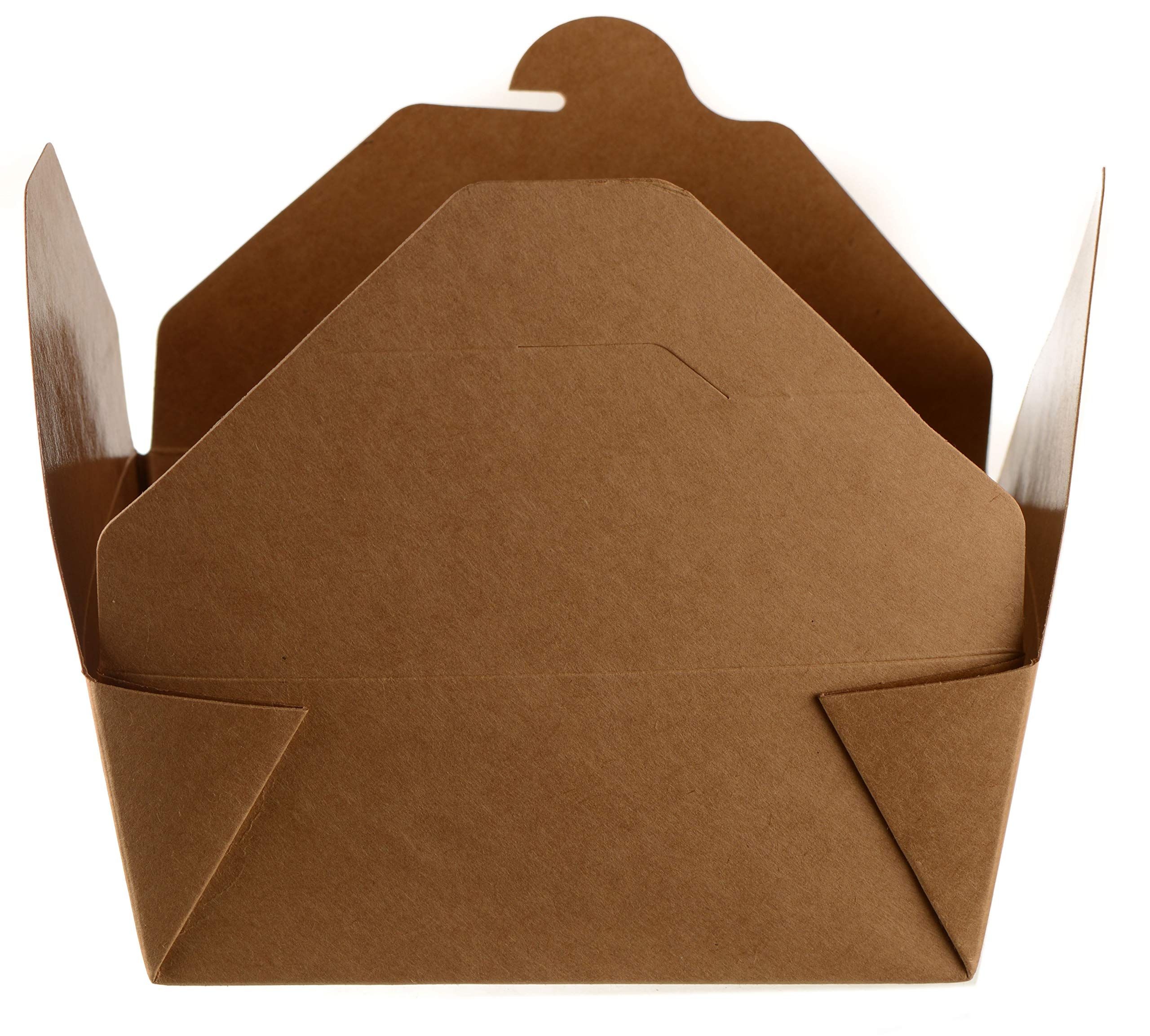 EcoQuality 45 oz Kraft Brown Microwaveable Take Out Food Containers - Leak & Grease Resistant Recyclable Lunch Boxes for Restaurants, Catering, Food Trucks - Perfect for Hot Meals, Delivery, Picnics & Office Lunches (600 Pack)