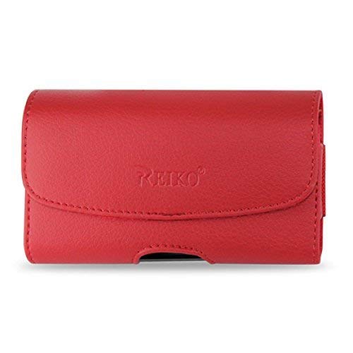 Premium Red Horizontal Leather Case for Alcatel SmartFlip Phone - Durable Protection with Stylish Design | Perfect for Everyday Use, Business, and Travel