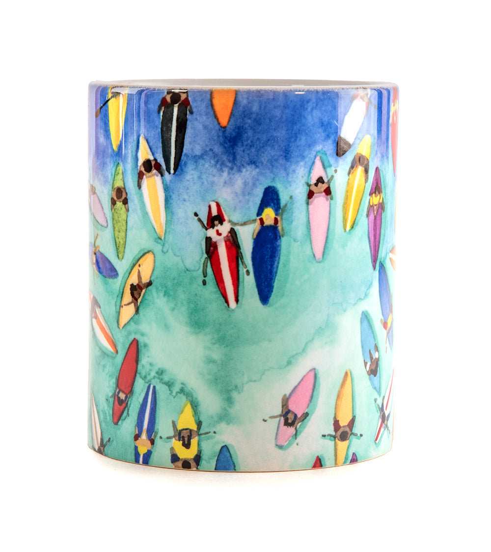 Blue Paddle Out Ceramic Coffee Mug by Sarah Houglum - Perfect for Beach Lovers, Surf Enthusiasts & Outdoor Adventures