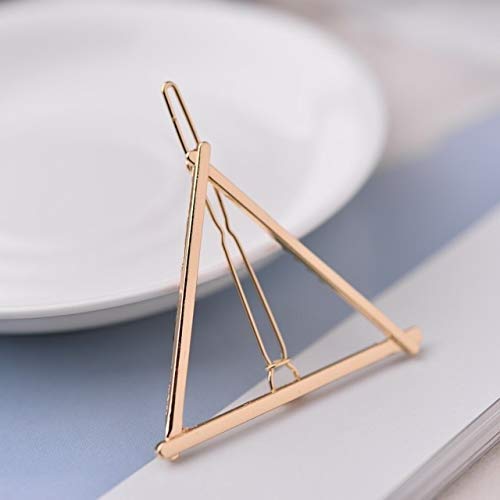 3 PCS Gold Triangle Moon Hair Clips for Women - Elegant Hairpins, Barrettes & Head Accessories - Perfect for Parties, Weddings & Daily Styling