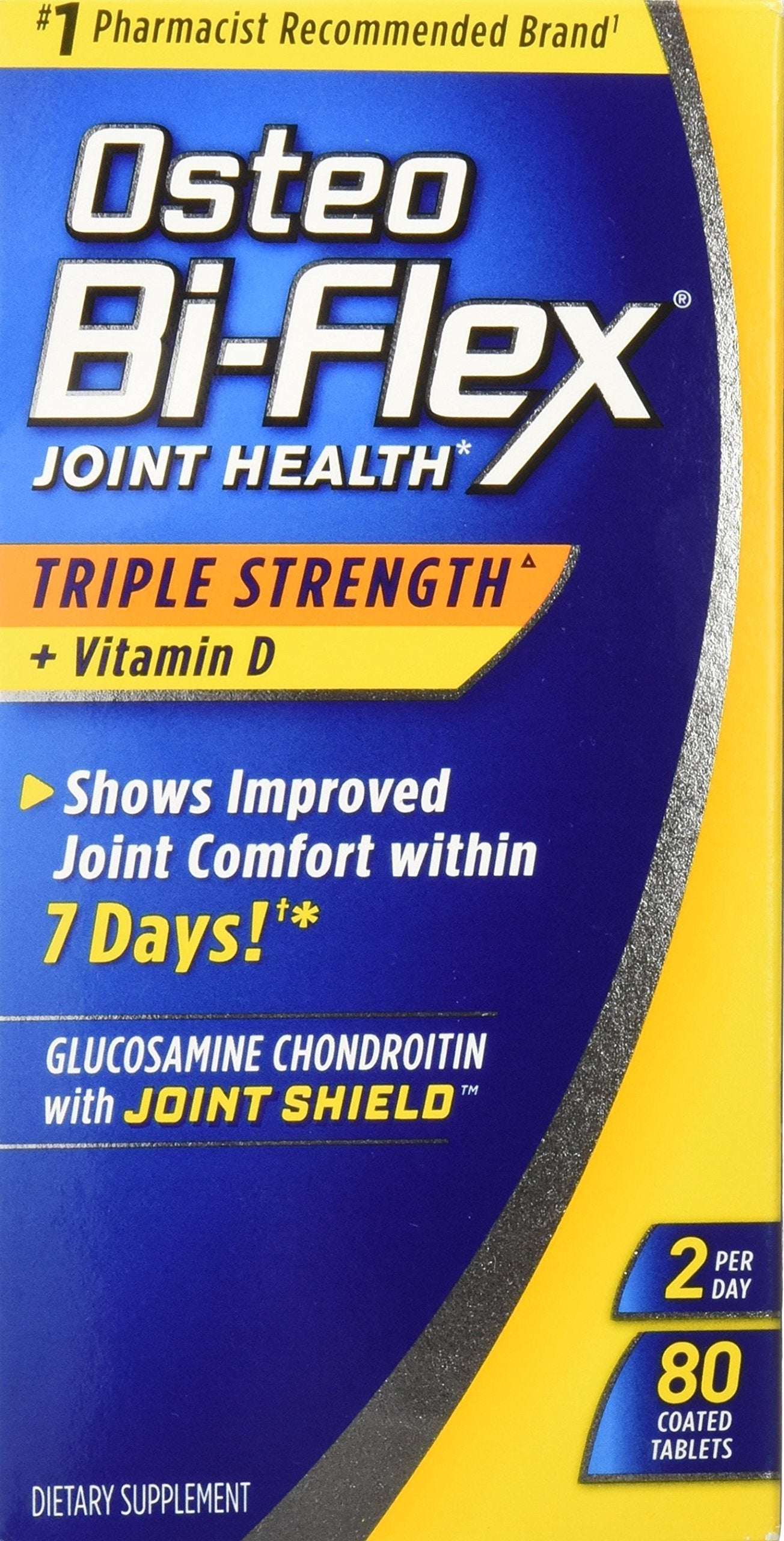 Osteo BiFlex Triple Strength Glucosamine Chondroitin Joint Supplement with Vitamin D - 80 Count Capsules for Joint Support & Mobility - Ideal for Active Adults & Seniors