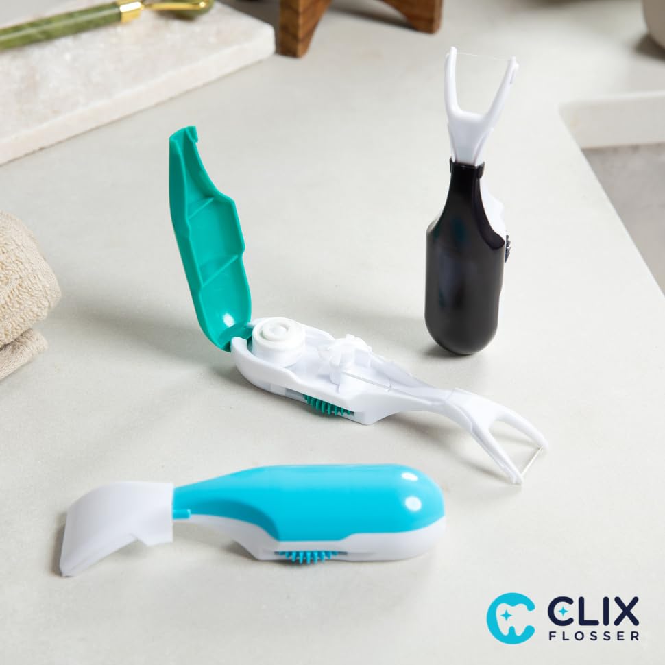 Electric Water Flosser for Teeth Cleaning - Rechargeable Cordless Dental Flosser with 4 Tips & Travel Case - Waterproof IPX7 Oral Irrigator for Braces, Gums & Plaque Removal - Perfect for Home & Travel Use (Light Blue)