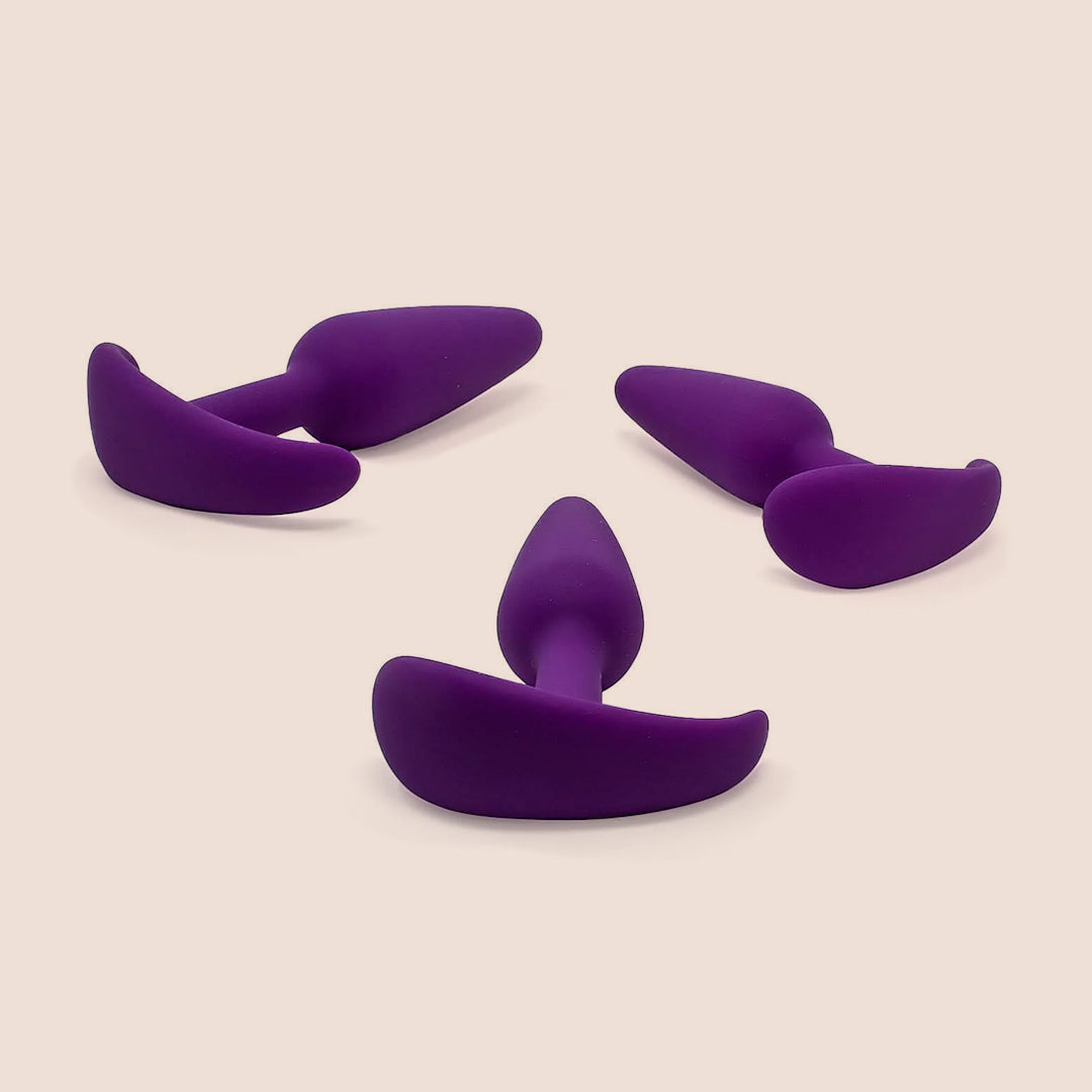 Premium 3-Piece Silicone Butt Plug Set - Soft, Comfortable & Body-Safe Anal Toys for Beginners & Advanced Users | Perfect for Couples Play, Solo Exploration & BDSM Adventures