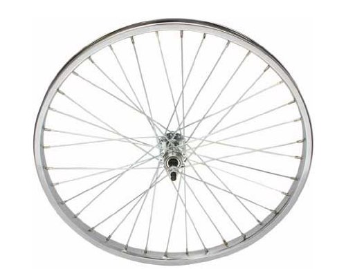 24 Inch x 1.75 Inch Steel Free Wheel 12G Chrome Bicycle Wheel - Premium Bike Wheel for Lowrider, Chopper & Beach Cruiser Bikes | Durable Bike Part Replacement for Smooth Cycling Experience