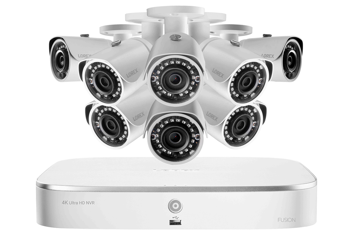 2K HD 8 Channel IP Security Camera System with 8 x 5MP Bullet Cameras | Smart Home Voice Control (Alexa/Google Assistant) | Indoor/Outdoor Surveillance for Home & Business Security