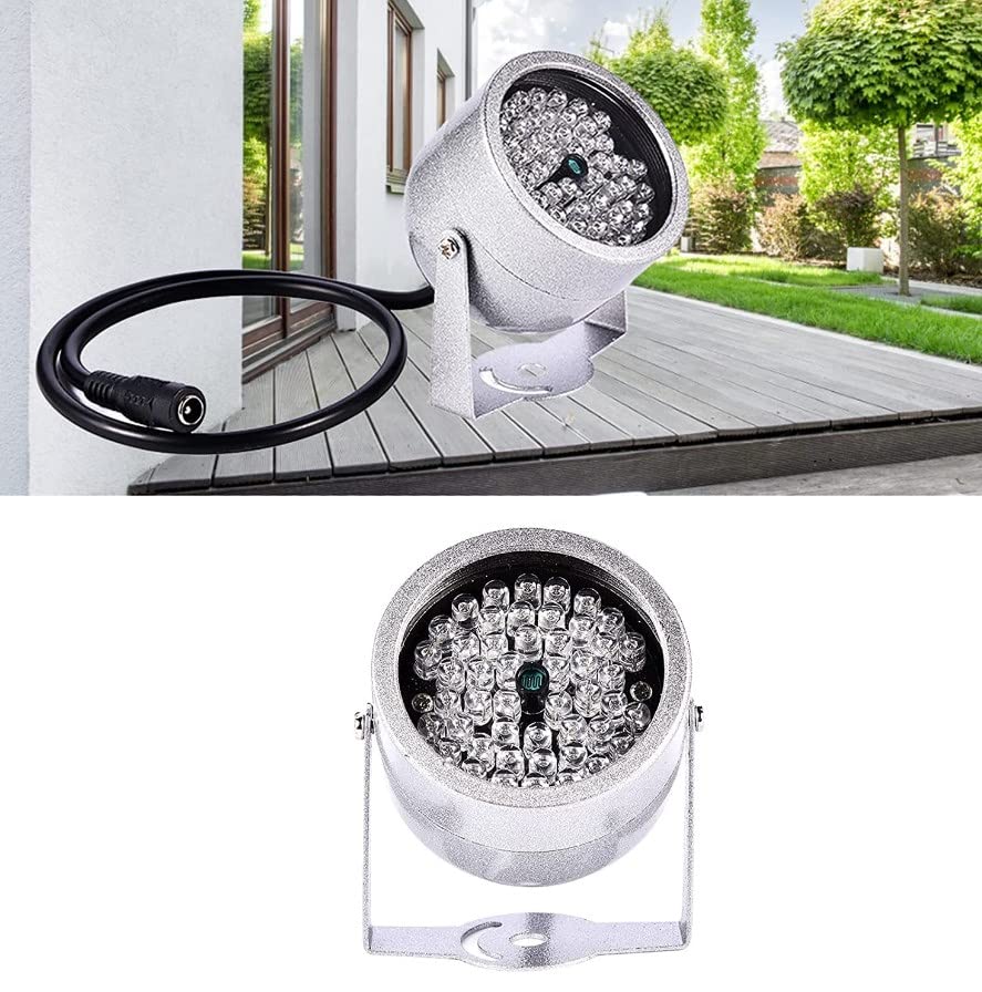 POCREATION 48 LED IR Illuminator - Waterproof Infrared Night Vision Light for Security CCTV Cameras - Ideal for Home Surveillance, Outdoor Monitoring & Low Light Conditions
