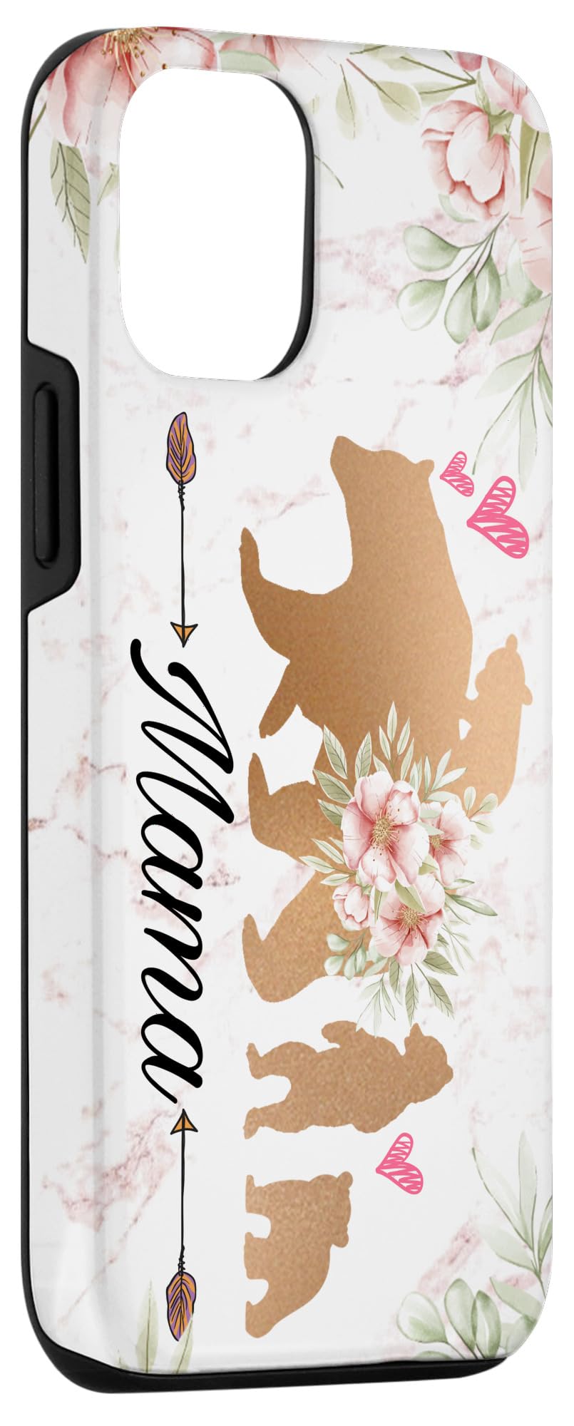 iPhone 12/12 Pro Mama Bear & Cubs Design Phone Grip - Cute Mother & Kids Phone Case for Women | Perfect Gift for Moms with 3 Children | Everyday Use, Parenting & Family Moments
