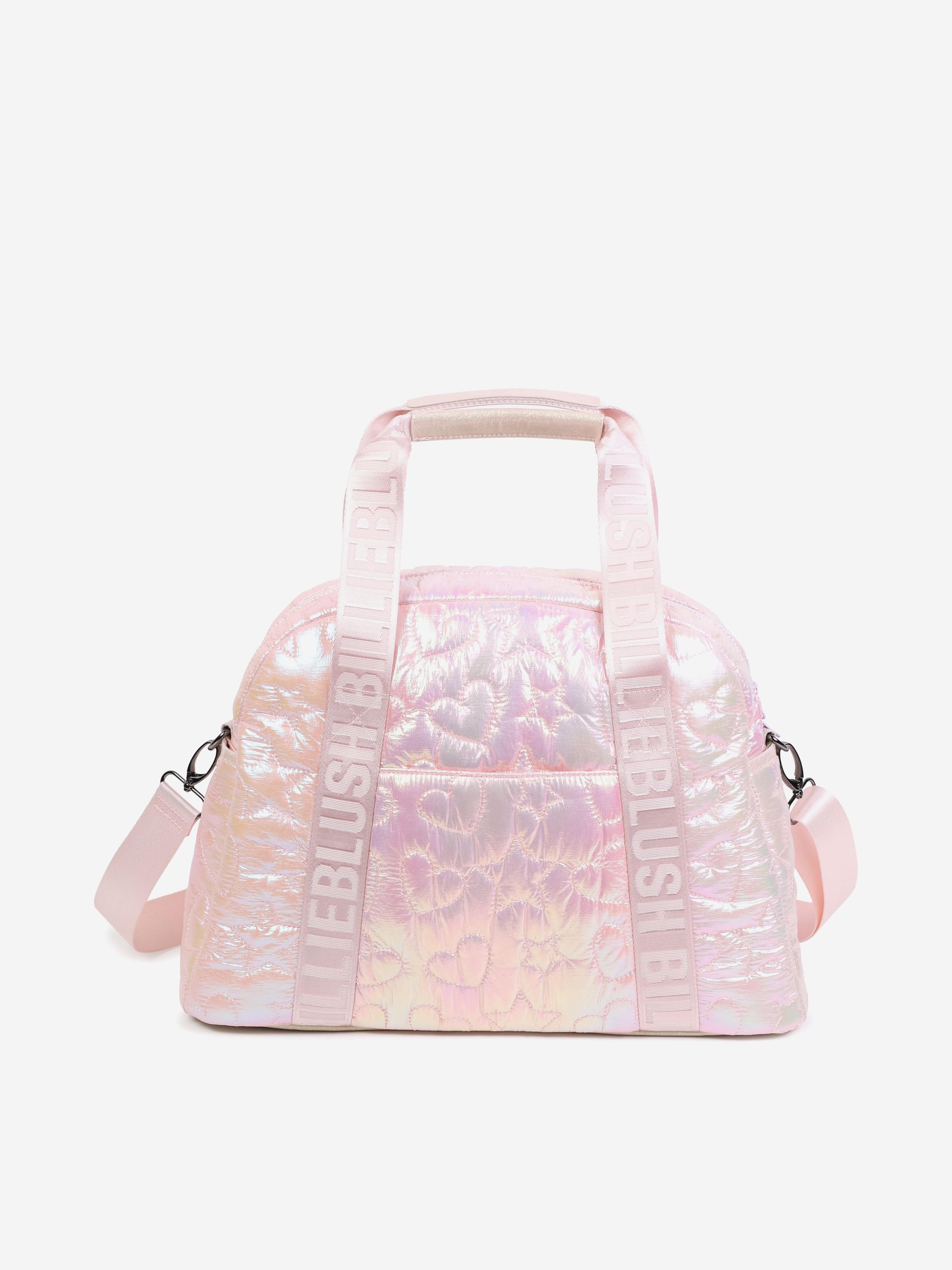 Pink Iridescent Quilted Baby Girl Diaper Bag (41cm) - Stylish & Functional Changing Tote for Newborns, Travel, and On-the-Go Parents