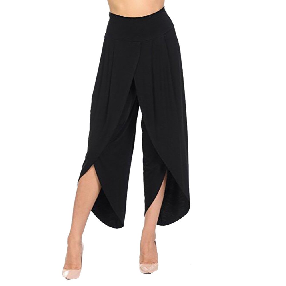 ZEFOTIM Women's Casual Stretchy Wide Leg Palazzo Lounge Pants - Comfortable Elastic Waist Soft Fabric for Yoga, Travel & Home Wear