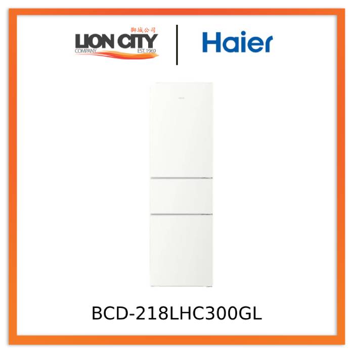 Haier BCD-218LHC300GL 218L 3-Door Refrigerator - Energy Efficient, Frost-Free, Adjustable Shelves - Perfect for Small Kitchens, Apartments & Dorm Rooms