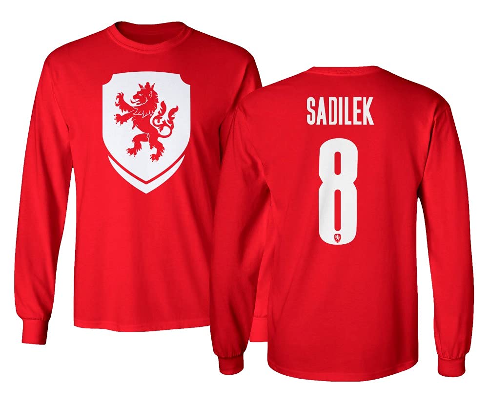 Czech Republic 2020 Soccer Jersey #8 Sadilek - Long Sleeve Football Shirt for Men | Authentic European Style Jersey for Fans, Players & Collectors | Perfect for Match Days, Training & Casual Wear