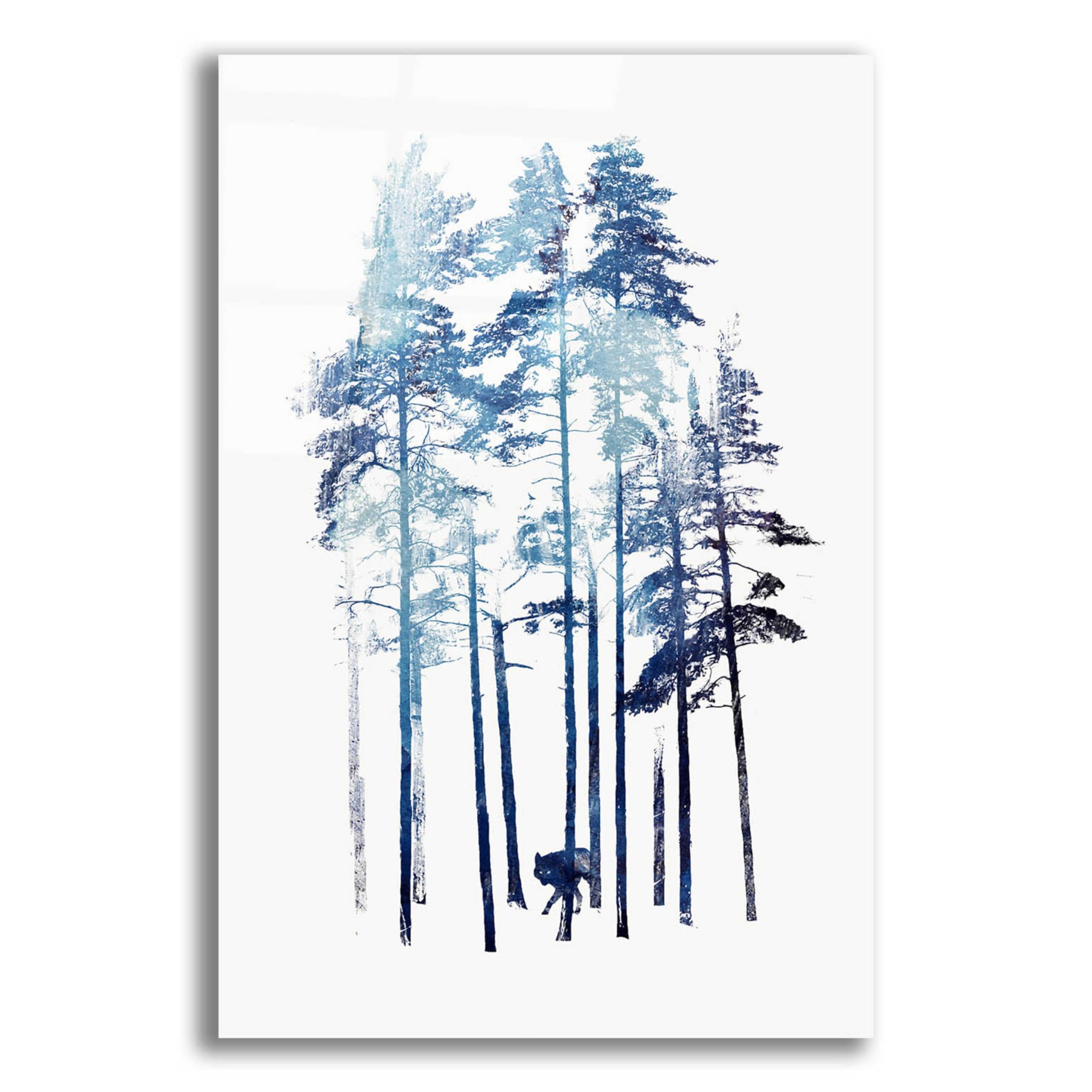 Winter Wolf Acrylic Glass Wall Art by Robert Farkas - 12x16 Inches Modern Home Decor - Perfect for Living Room, Bedroom & Office Decorations