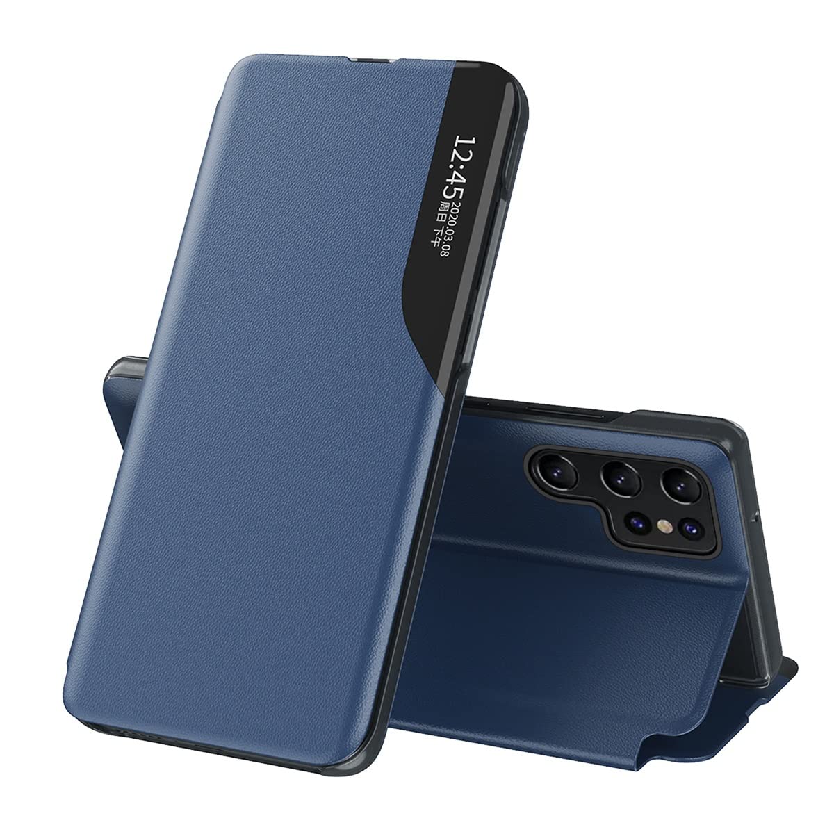Premium PU Leather Flip Wallet Case for Samsung Galaxy M51 - Shockproof Protective Cover with Card Slots & Stand Function (Blue) | Perfect for Business, Travel & Everyday Use