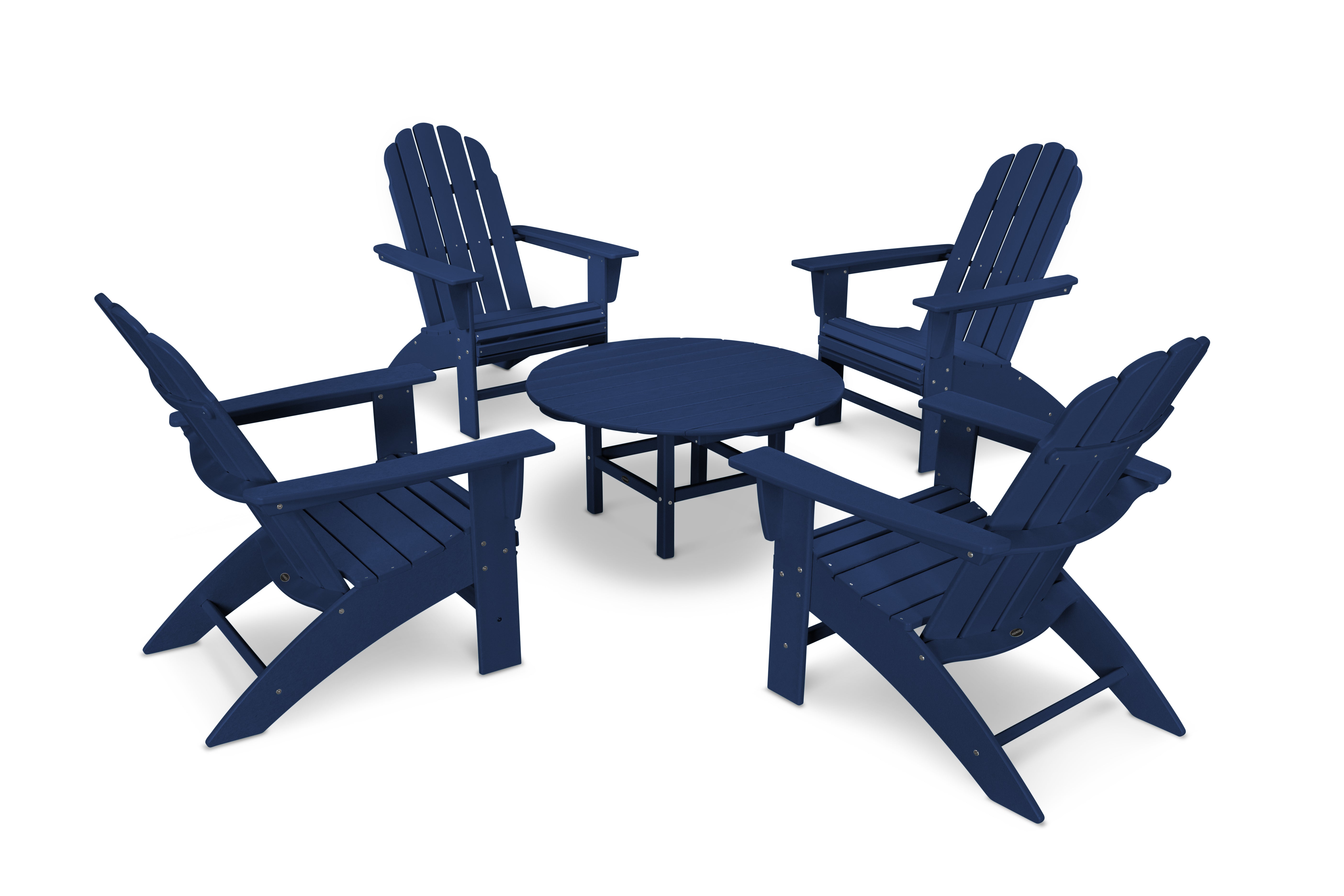 POLYWOOD Vineyard 5-Piece Oversized Adirondack Outdoor Patio Furniture Set - Perfect for Backyard, Poolside & Garden Relaxation