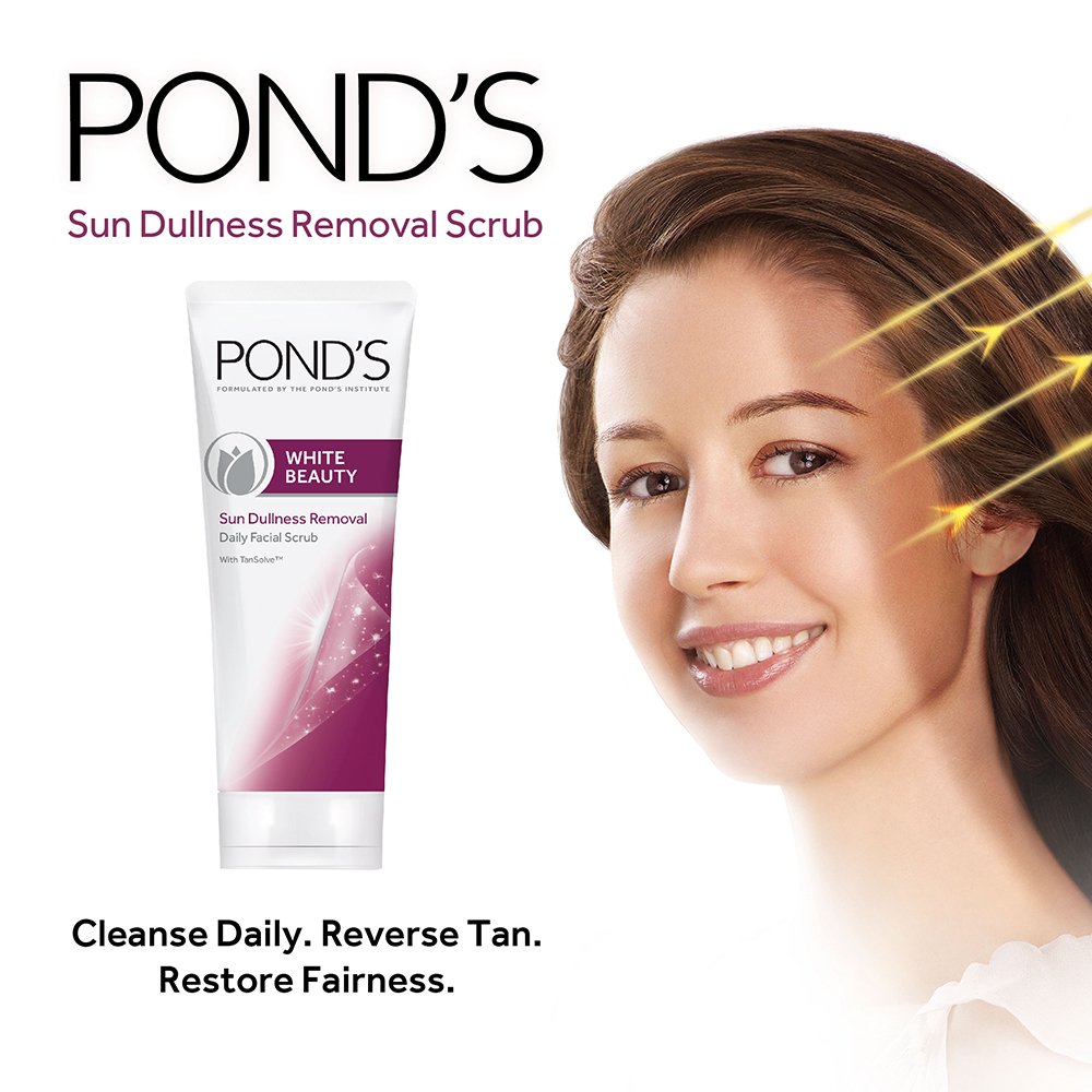 POND'S Bright Beauty Face Scrub - Deep Cleansing & Gentle Exfoliating Gel for Blackhead Removal & Sun Tan Reduction (100g) | Achieve Glowing Skin for Daily Skincare & Post-Sun Care