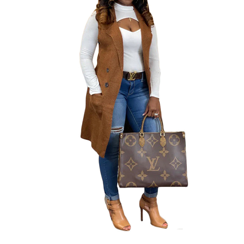 Stylish Solid Color Knitted Waistcoat for Women - Lightweight Summer Cardigan Vest - Perfect for Office Wear, Casual Outfits & Layering