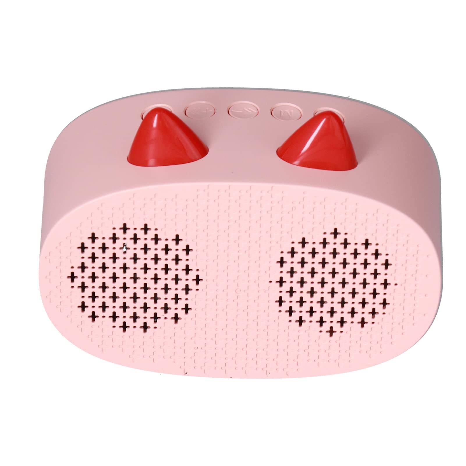 Wireless Bluetooth Speaker with Dual Alarm Clock, FM Radio, LED Display & Cat Ear Design - Portable Mini Speaker for Bedroom, Office, Travel | 1000mAh Battery, USB/SD Card Support (Pink) - Perfect for Home Decor, Gift Giving & Personal Use