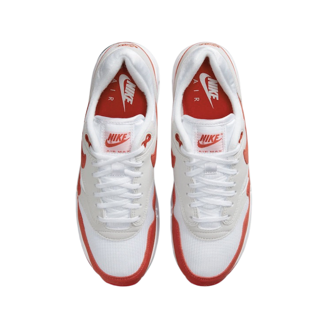 Nike Air Max 1 '86 OG White University Red Sneakers - Men's Running Shoes for Casual Wear & Street Style Fashion
