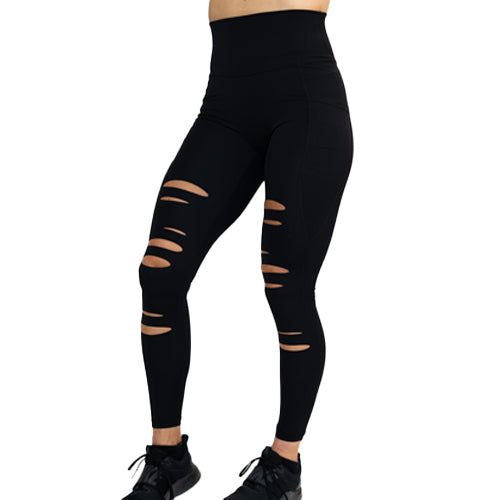 Tear It Up 2.0 High Waist Yoga Leggings for Women - Black | Workout, Running & Gym Pants | Comfortable & Stretchy Activewear for Fitness & Lounge