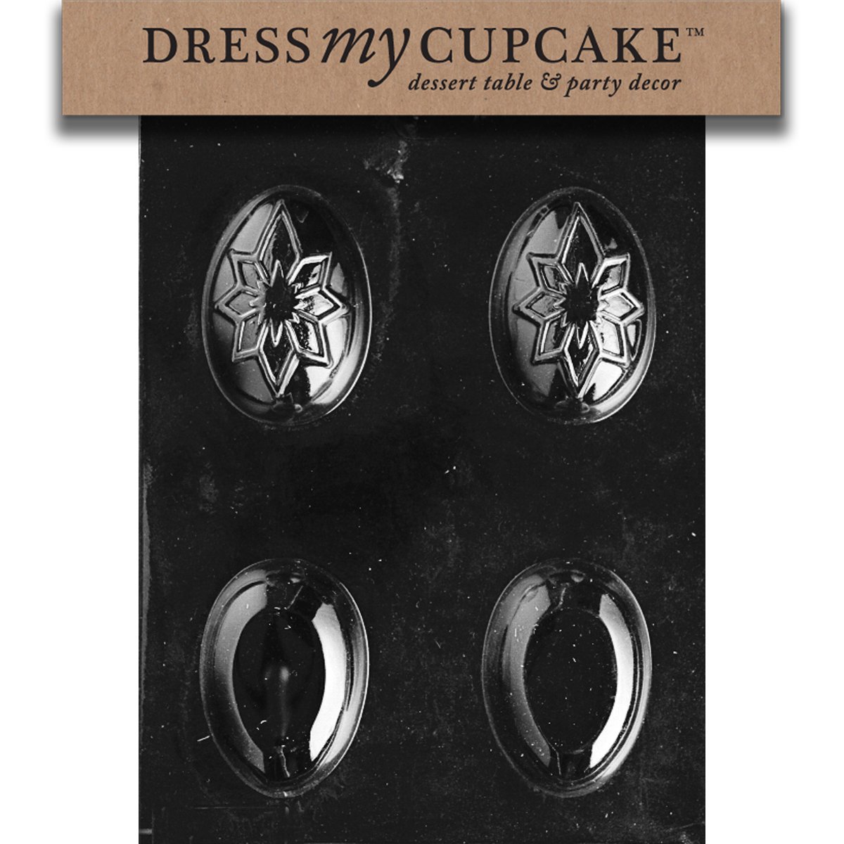DMCE124 Chocolate Candy Mold - Egg with Star Design for Easter Treats & Cupcake Decorations | Perfect for DIY Holiday Baking, Party Favors, and Gift Making