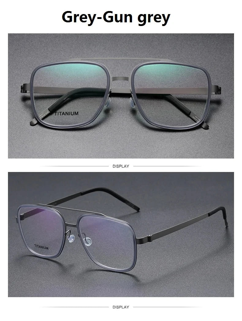 Stylish Unisex Square Full Rim Double Bridge Titanium Acetate Eyeglasses Frame 9911 - Perfect for Work, Reading & Fashion Accessories