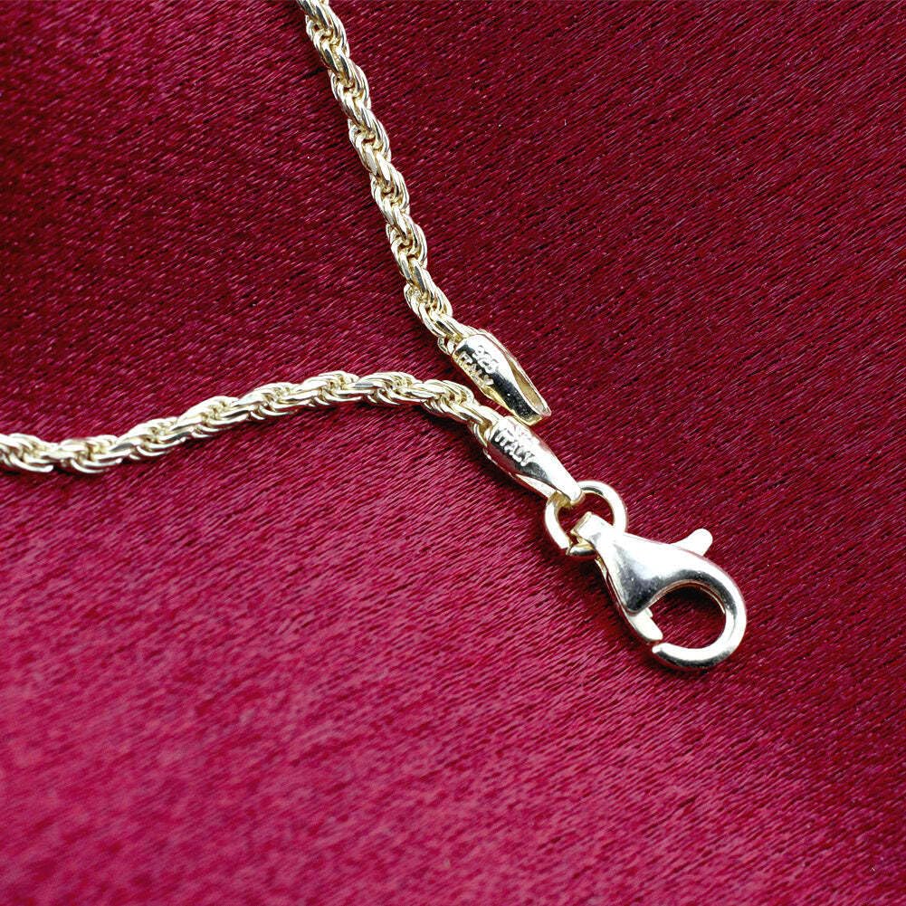 14K Gold Plated 925 Sterling Silver 1.5mm Rope Ankle Chain Bracelet - Elegant Foot Jewelry for Women, Perfect for Beach, Summer Outfits & Special Occasions