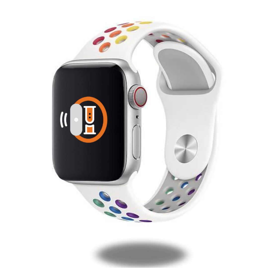 Vibrant Rainbow Pride Silicone Sports Bands - Durable Wristbands for Running, Gym & LGBTQ+ Events - Waterproof Fitness Tracker Bands for Apple Watch & Fitbit
