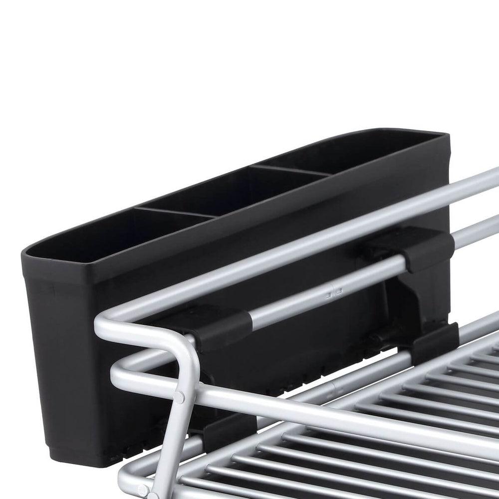 Stainless Steel Dish Rack for Kitchen - Rustproof Aluminum Drying Rack with Drain Board | Space Saving Countertop Organizer for Dishes, Cups & Utensils | Perfect for Small Apartments & RVs