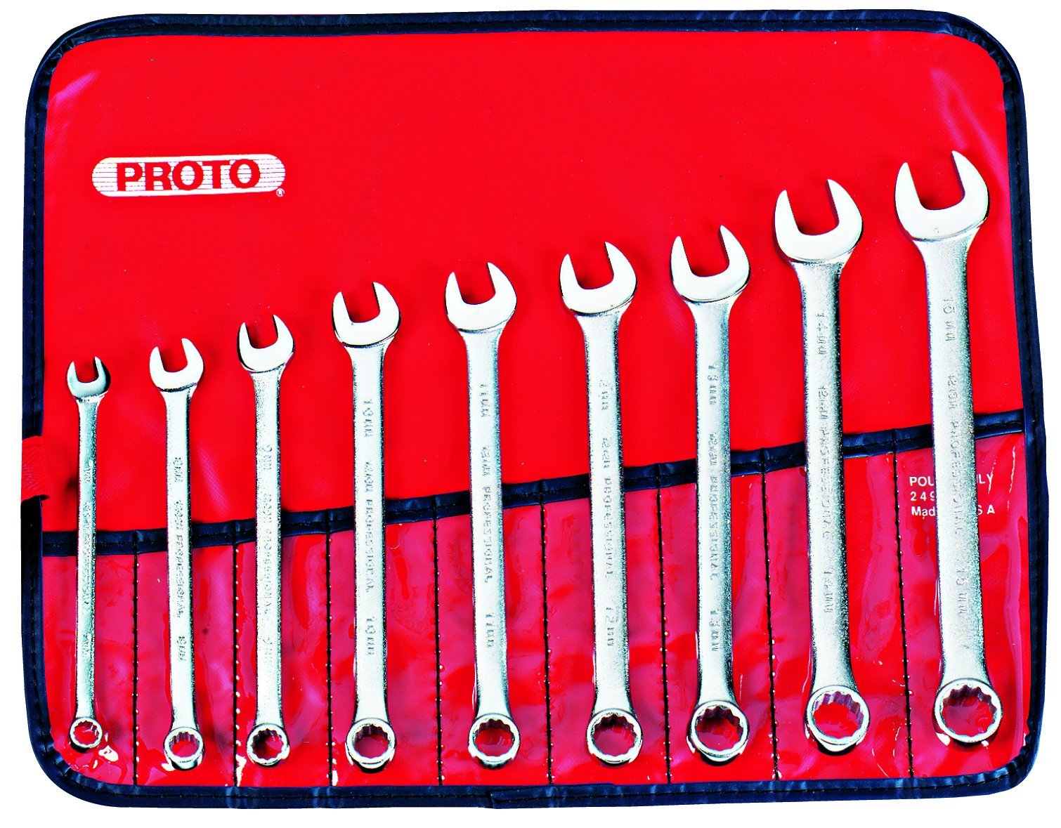 9-Piece Full Polish Anti-Slip Combination Wrench Set - 12 Point Professional Grade Tools for Automotive Repair, Plumbing & DIY Home Improvement Projects