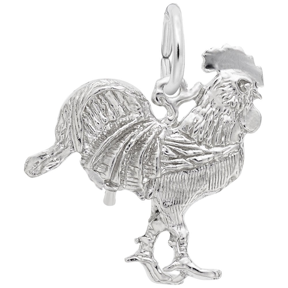 Rooster Charm Pendant - Sterling Silver Animal Charms for Jewelry Making, DIY Bracelets & Necklaces - Perfect for Gifts, Birthdays & Zodiac Collections