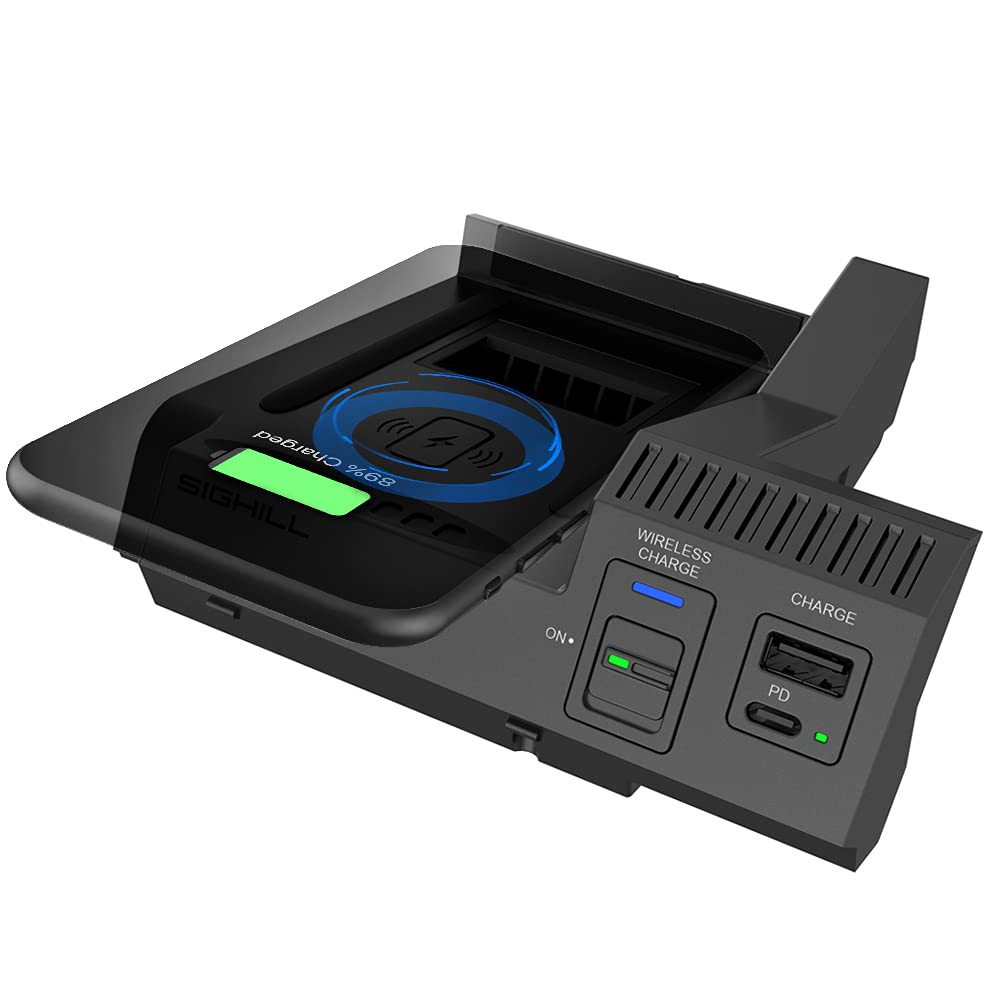 SIGHILL 15W MAX Wireless Car Charger for Mercedes Benz C-Class & GLC (2015-2022) | Qi Fast Charging Dock with Dual USB Ports | Perfect for C63 AMG & Daily Commuting