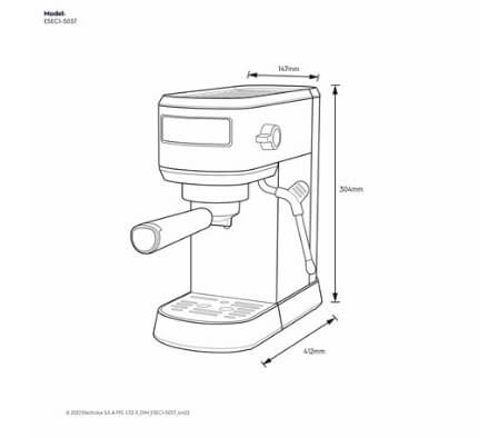 Electrolux E5EC1 50ST 1L UltimateTaste 500 Espresso Coffee Maker Machine - Premium Home & Office Coffee Brewing for Espresso Lovers