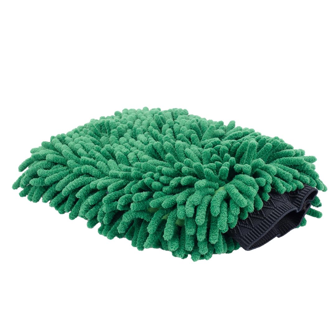 Maxshine Premium Chenille Microfiber Wash Mitt - Scratch-Free Car Wash Mitt for Detailing, Green Microfiber Glove for Auto, Truck & Window Cleaning - Perfect for Hand Washing Vehicles & Glass Surfaces