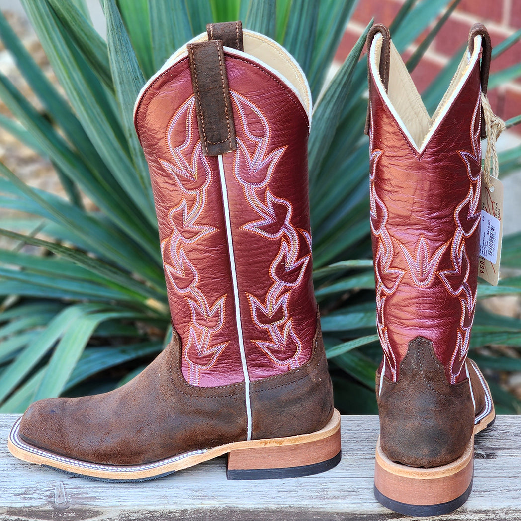 Anderson Bean Women's Waxy Kudu Leather Cowboy Boots - Comfortable Western Riding Boots for Country Dancing & Outdoor Adventures