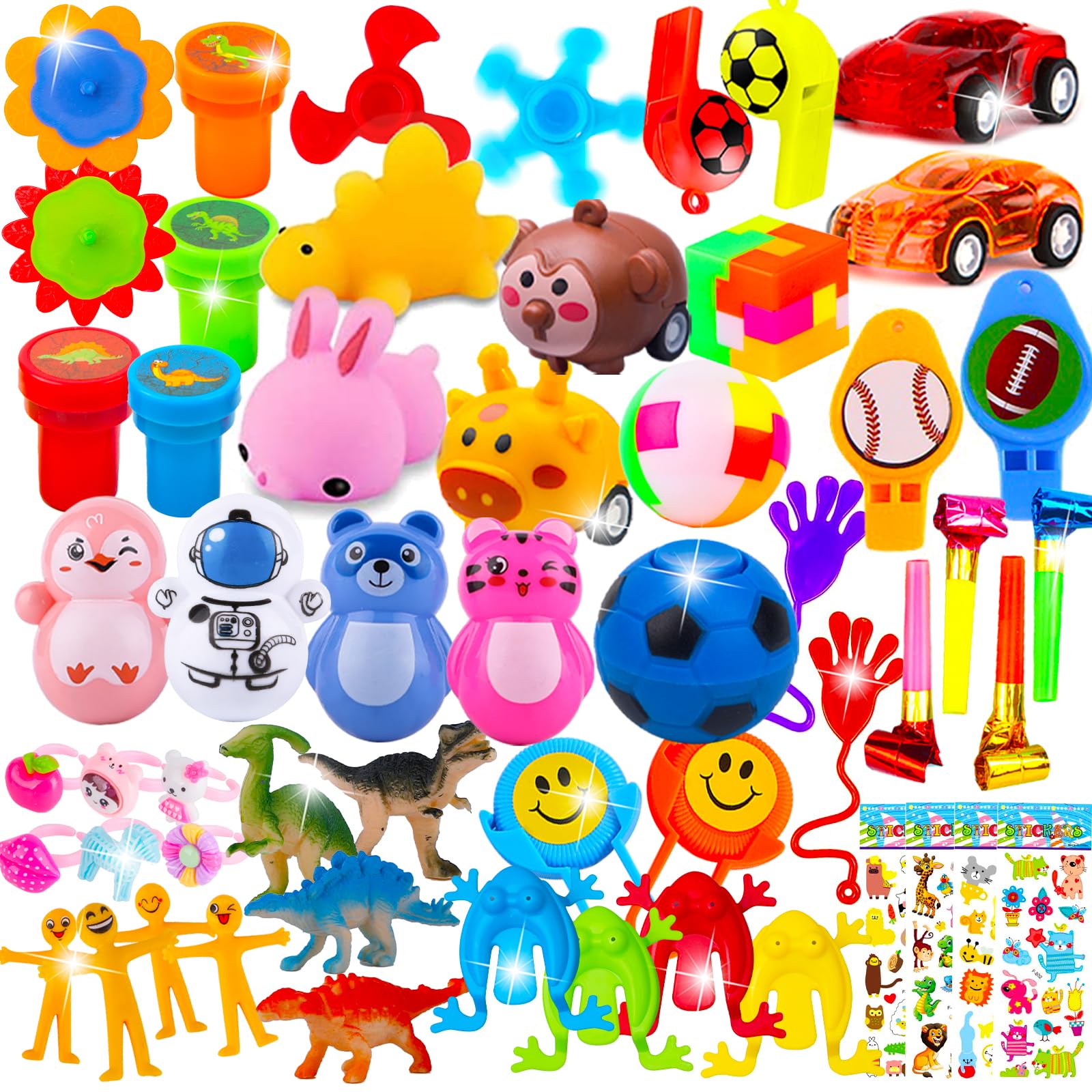 58 Pcs Easter Egg Fillers Small Toys Bulk - Party Favors for Kids, Goodie Bag Stuffers, Treasure Box Toys for Classroom & Birthday Goody Bags - Perfect for Easter Egg Hunts, Classroom Rewards, and Party Giveaways