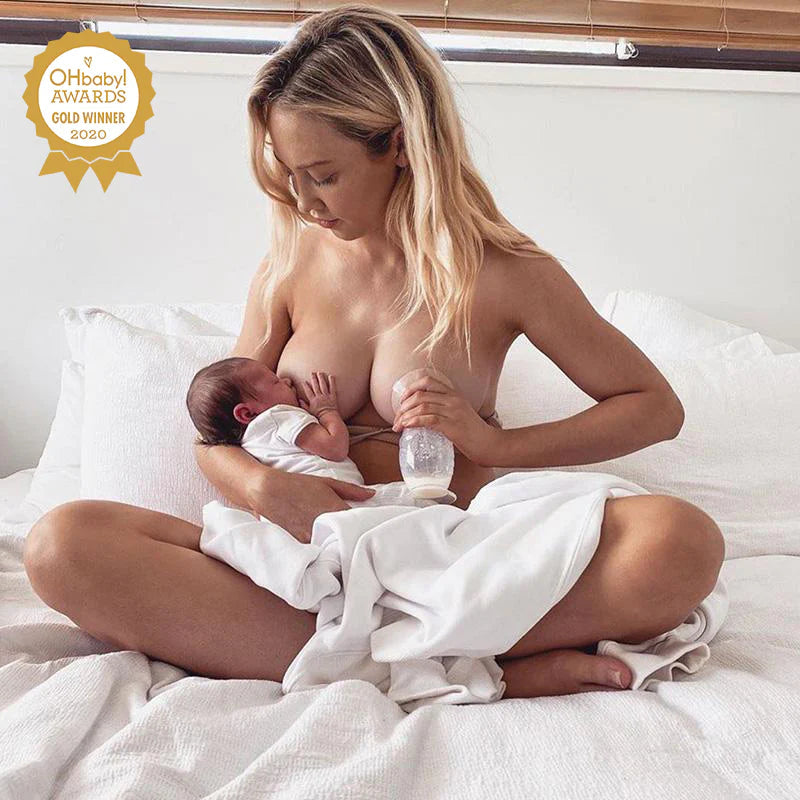 2nd Gen Silicone Breast Pump with Strong Suction Base - 100ml Capacity for Comfortable Hands-Free Pumping - Perfect for Nursing Moms at Home, Work or Travel