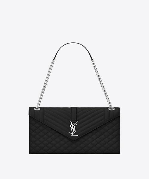 Saint Laurent Classic Large Soft Envelope Bag in Black - Luxury Crossbody Purse for Women, Perfect for Work, Travel & Evening Events