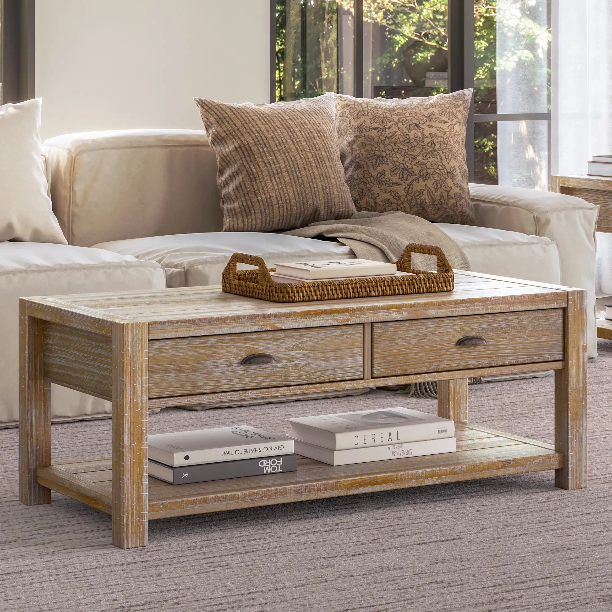 Modern Montauk Coffee Table - Solid Wood Mid-Century Design for Living Room, Office & Lounge - Stylish & Durable Home Decor Furniture