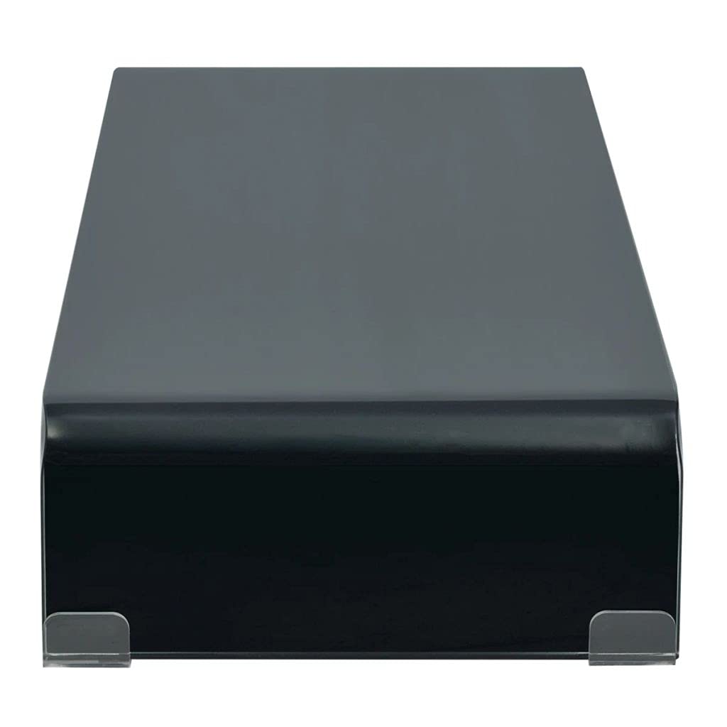 Black Glass Monitor Stand for Desk - 31.5
