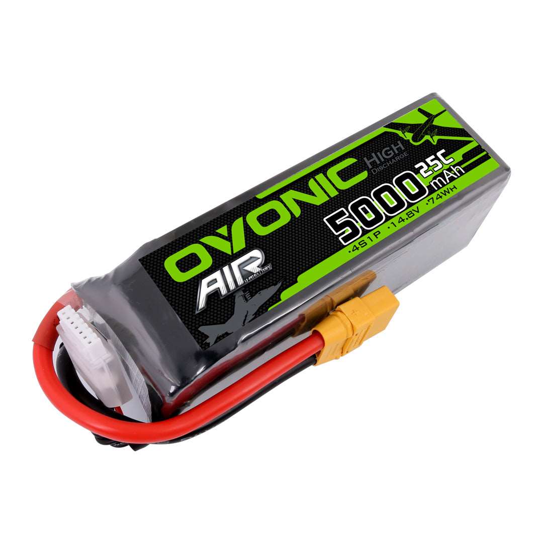 Ovonic 5000mAh 14.8V 25C 4S1P LiPo Battery Pack with XT90 Connector for RC Airplane - High Performance Rechargeable Battery for RC Drones, Helicopters, and FPV Racing