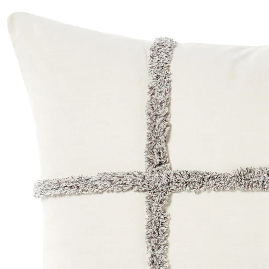Premium Lyndon Charcoal European Pillowcase Set - 100% Cotton Luxury Bedding by Linen House for Master Bedroom & Guest Room Decor