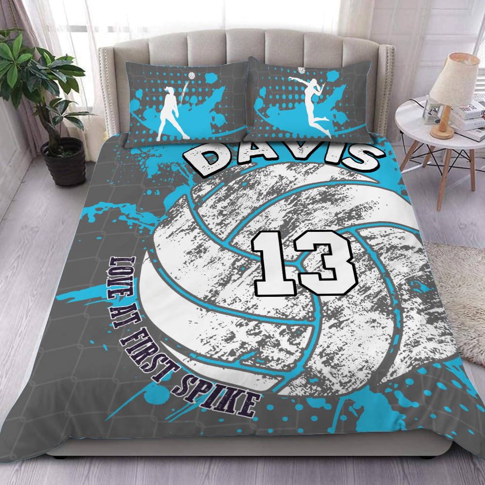 Volleyball Bedding Set - Microfiber Sports Comforter with Volleyball Design for King, Queen, Twin & Full Beds - Soft Durable Bed Cover for Home & Bedroom Decor - Perfect for Volleyball Fans, Sports Themed Rooms & Game Day Decorations