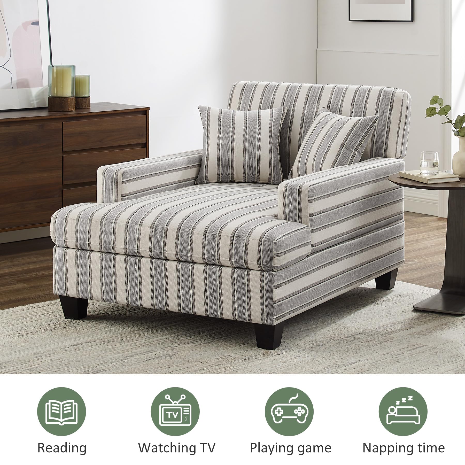 Modern Adjustable Backrest Chaise Lounge Chair - 47.24