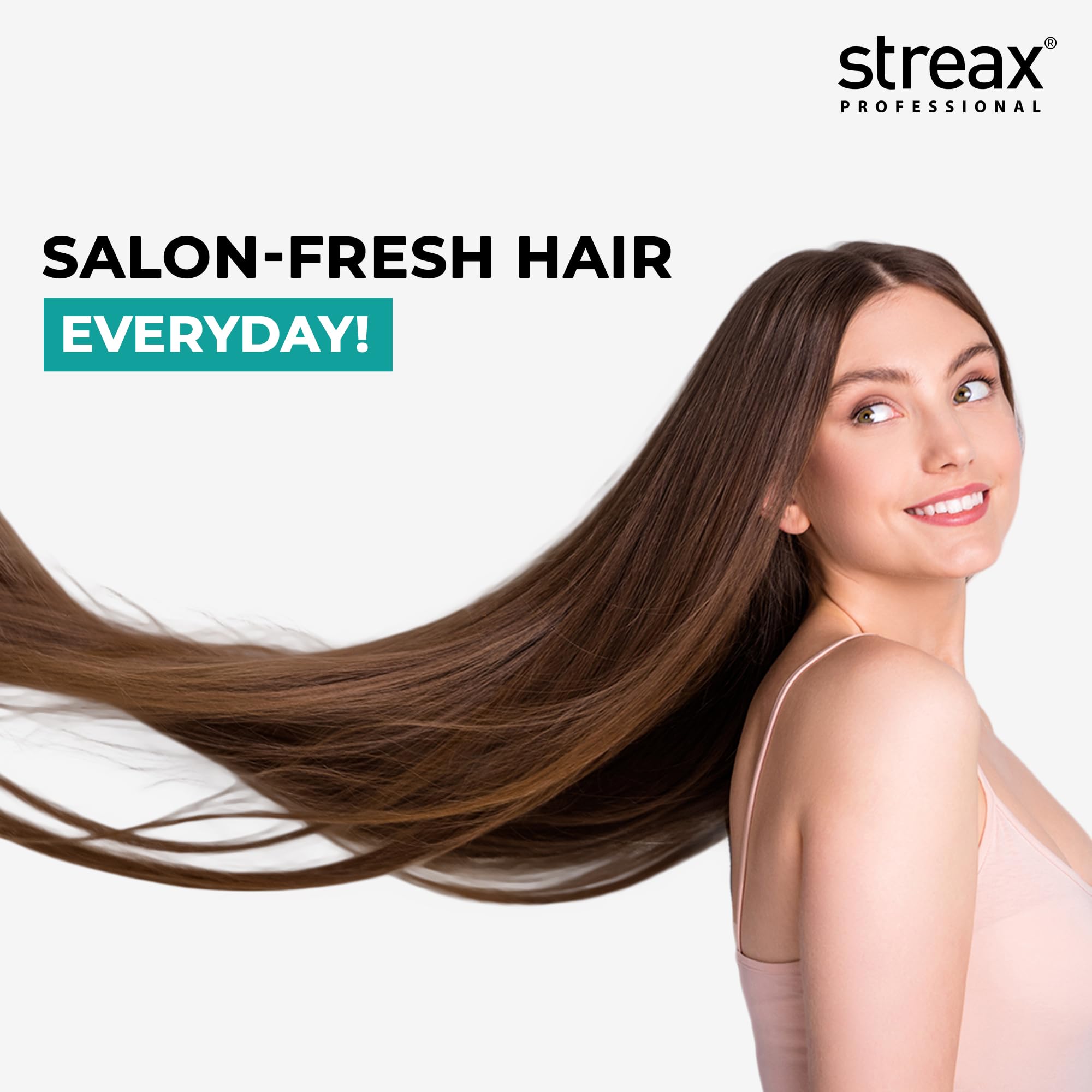 Streax Professional Vitariche Gloss Hair Serum, 125ml - Frizz Control, Shine & Smoothness Booster with Vitamin E & Macadamia Oil - Best for Dry, Damaged & All Hair Types - Perfect for Daily Styling, Heat Protection & Salon-Like Finish at Home