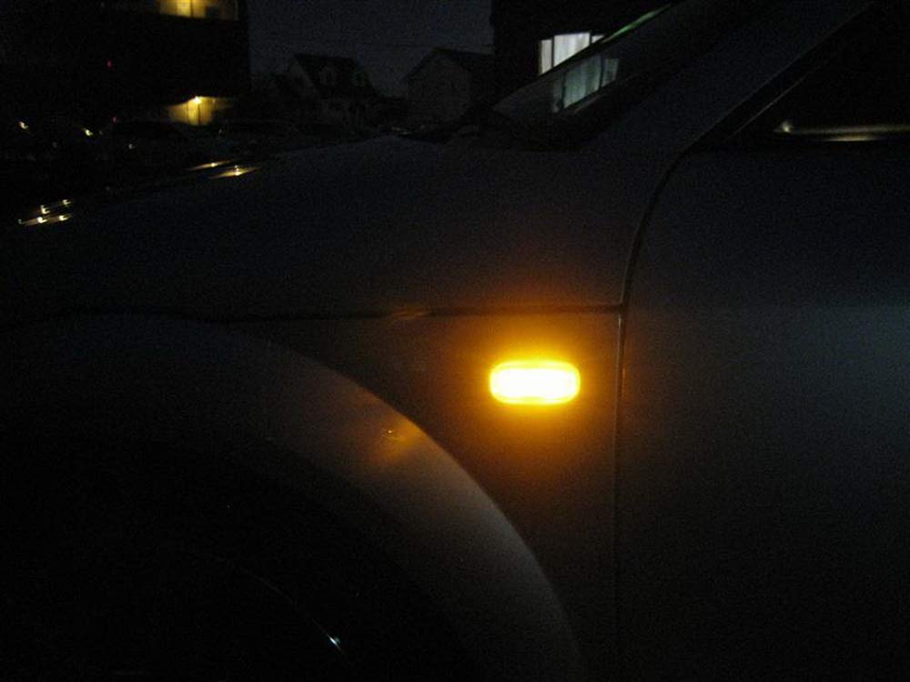Amber LED Front Fender Side Marker Lights for Audi A3 A4 A6 S4 S6 - Clear Lens, Durable & Bright - Perfect for Night Driving & Car Customization